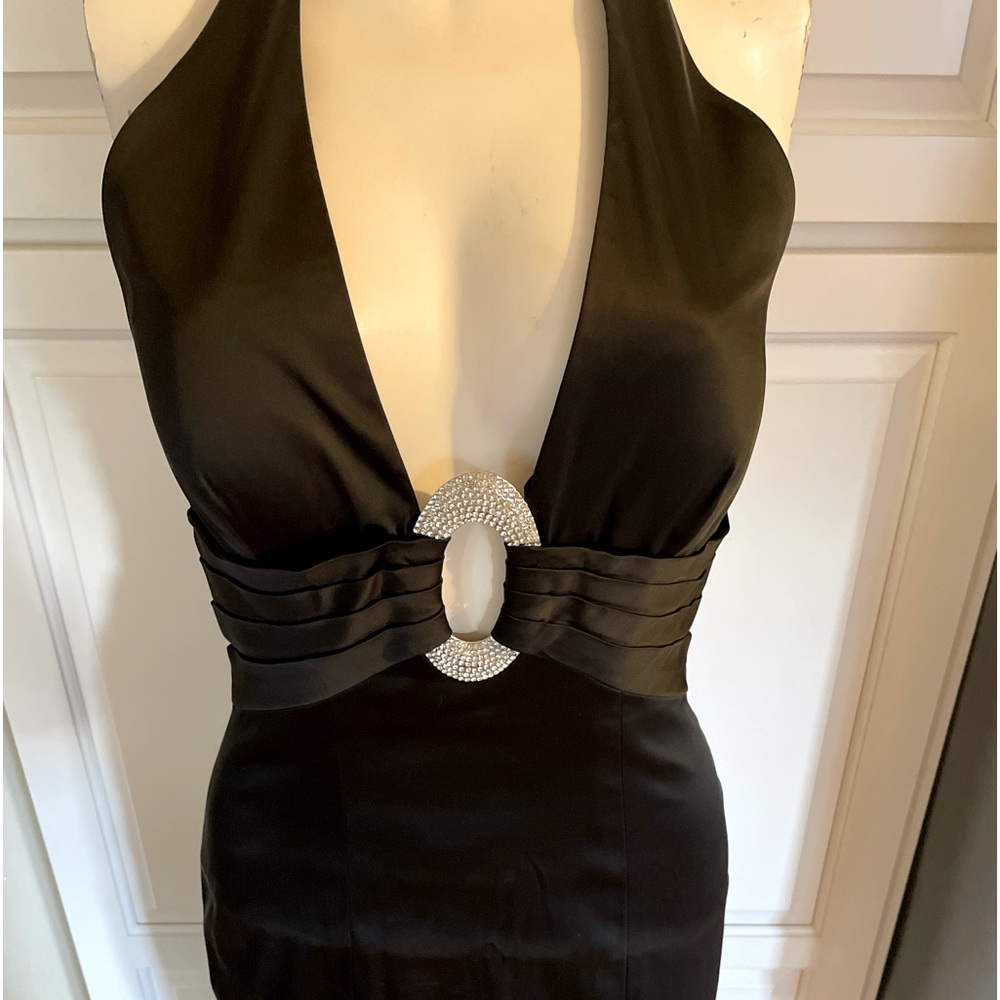 Vintage bodycon little black midi dress. Size 2